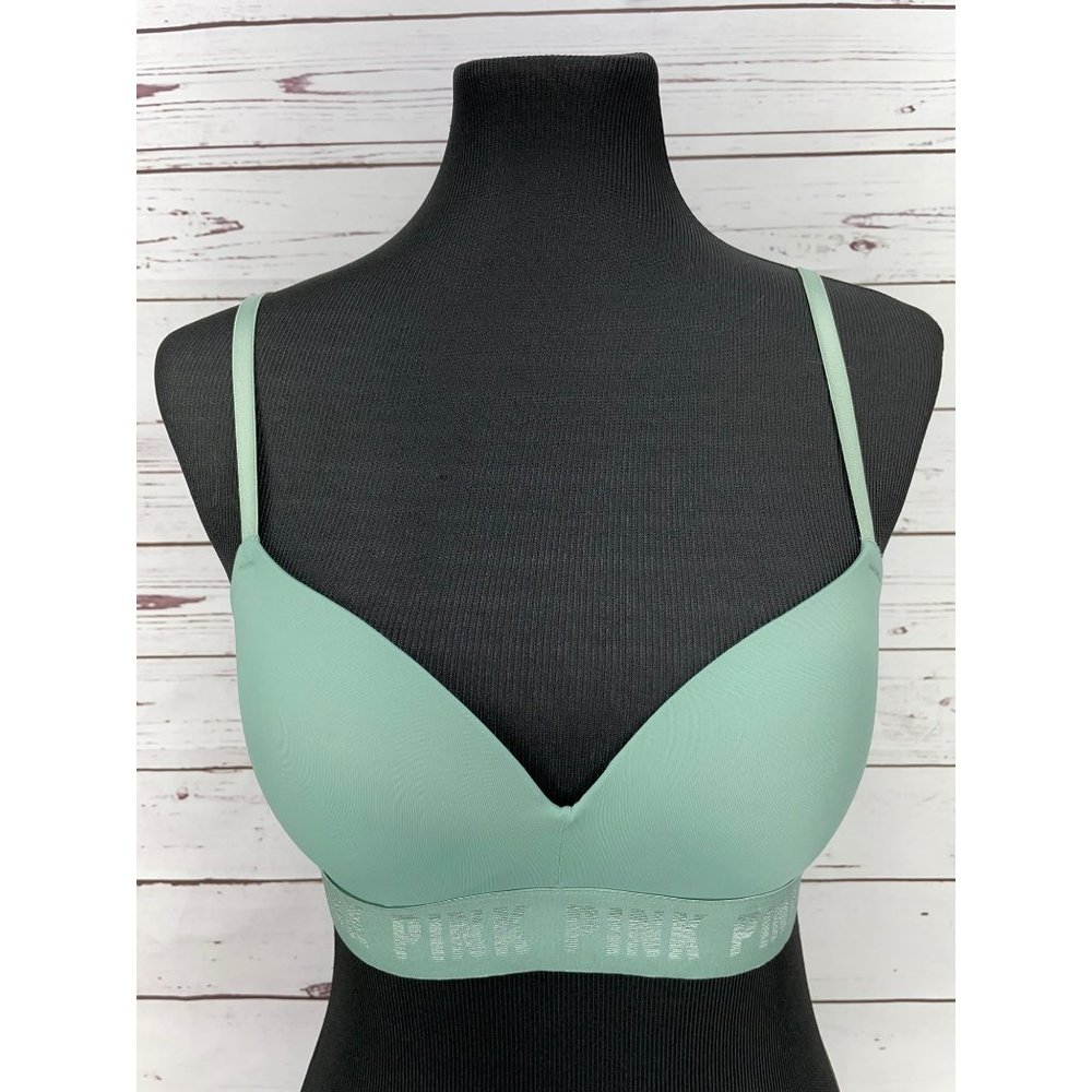 PINK by Victoria's Secret Mint Green Wear Everywhere Wireless Push-Up Bra Size 3